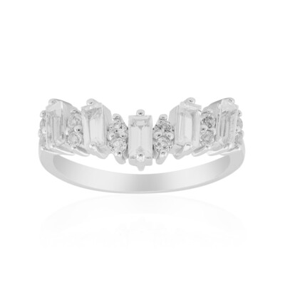 White Topaz Silver Ring