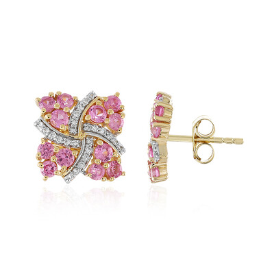 9K Pink Sapphire Gold Earrings (Adela Gold)