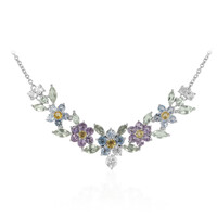 Green Amethyst Silver Necklace