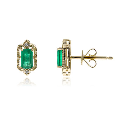 14K AAA Zambian Emerald Gold Earrings (CIRARI)