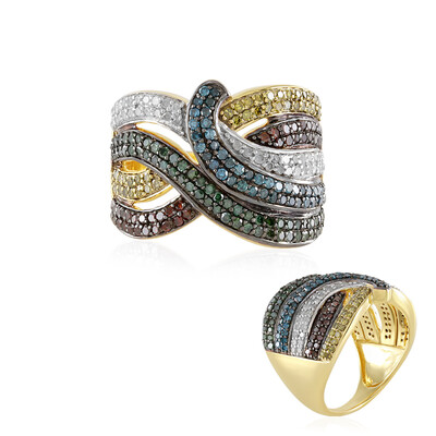 I3 (J) Diamond Silver Ring