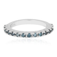 I3 Blue Diamond Silver Ring