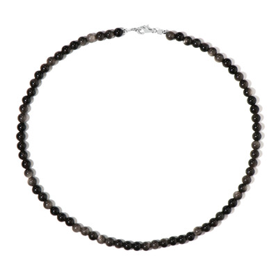 Silver Obsidian Silver Necklace