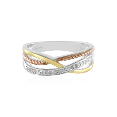 I3 (J) Diamond Silver Ring