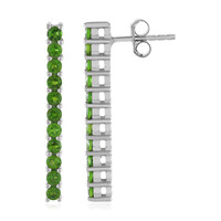 Russian Diopside Silver Earrings