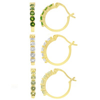 Russian Diopside Silver Earrings