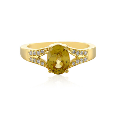 Yellow Zircon Silver Ring
