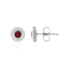 Rubellite Silver Earrings