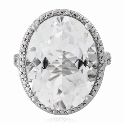 White Quartz Silver Ring