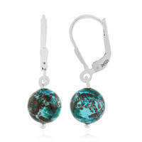 Chrysokolla Silver Earrings