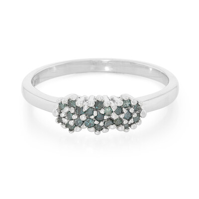 Fancy Diamond Silver Ring