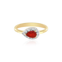 Cherry Opal Silver Ring