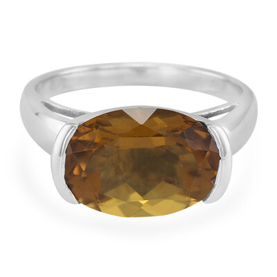 Cognac Quartz Silver Ring