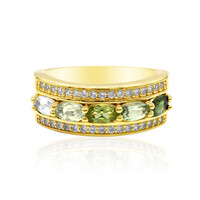 Green Tourmaline Silver Ring