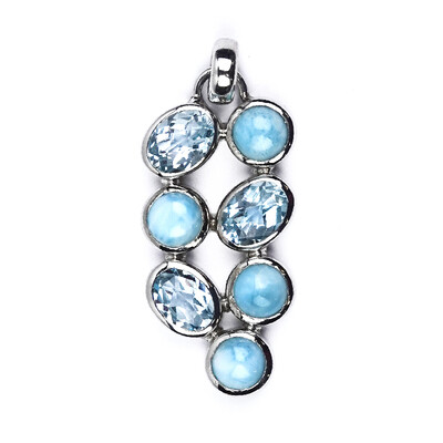 Blue Topaz Silver Pendant