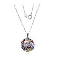 Mozambique Garnet Silver Necklace