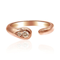 9K SI1 Argyle Rose De France Diamond Gold Ring