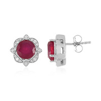 Madagascar Ruby Silver Earrings