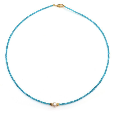 Blue Apatite Silver Necklace