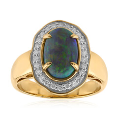 18K Lightning Ridge Black Opal Gold Ring (de Melo)