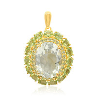 Green Amethyst Silver Pendant