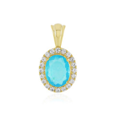 Blue Ethiopian Opal Silver Pendant