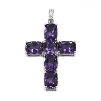 Bolivian Amethyst Silver Pendant