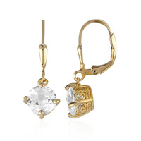White Topaz Silver Earrings