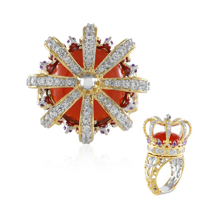Red Chalcedony Silver Ring (Gems en Vogue)