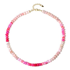 Pink Ethiopian Opal Silver Necklace