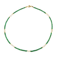 White Freshwater Pearl Silver Necklace (Riya)