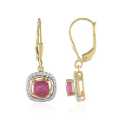 Madagascar Pink Sapphire Silver Earrings