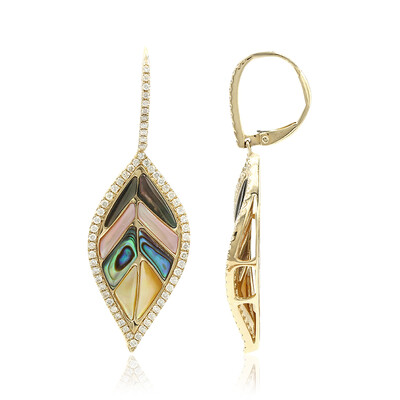 14K Mother of Pearl Gold Earrings (CIRARI)