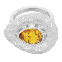 Amber Silver Ring