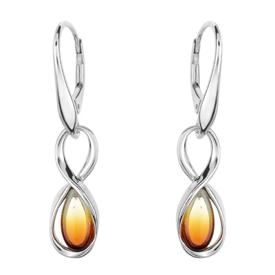 Sunrise Baltic Amber Silver Earrings (dagen)