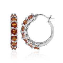 Orange Mystic Quartz Silver Earrings