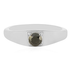 Black Diamond Silver Ring
