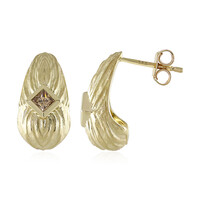9K I2 Champagne Diamond Gold Earrings (de Melo)