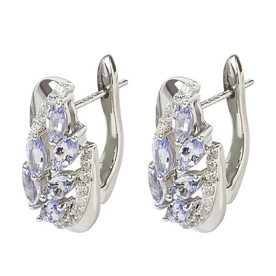 Tanzanite Silver Earrings