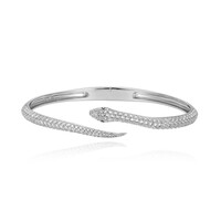 White Topaz Silver Bangle