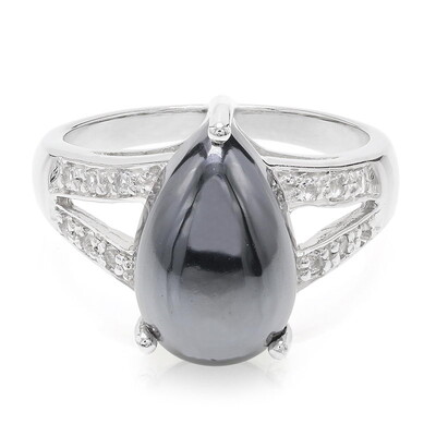 Black Hematite Silver Ring