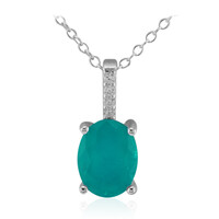 Blue Green Quartz Silver Necklace