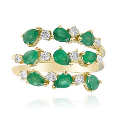 14K AAA Zambian Emerald Gold Ring (CIRARI)