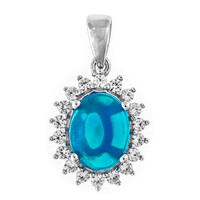Caribbean Blue Opal Silver Pendant