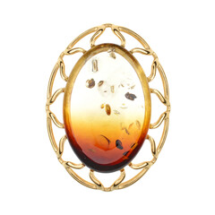 Sunrise Baltic Amber Silver Pendant