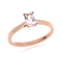 9K Unheated Pink Beryl Gold Ring