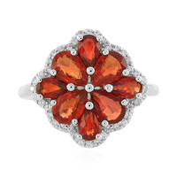 Sunset Ruby Silver Ring