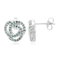 Fancy Diamond Silver Earrings