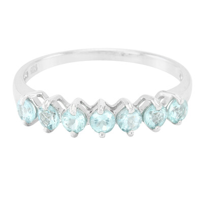 Fluoro Green Apatite Silver Ring