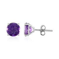 Zambian Amethyst Silver Earrings